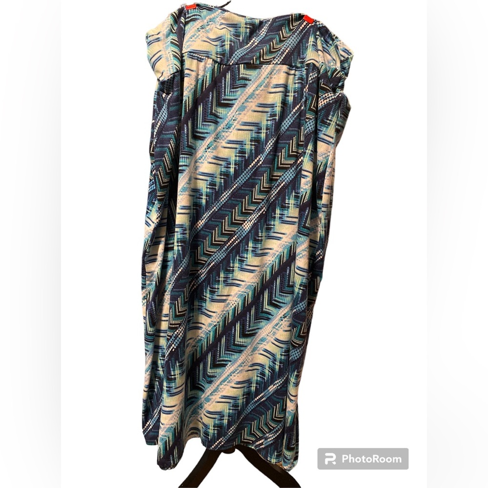 Faded Glory Plus Size Women's Maxi Skirt Blue White Elastic Waist